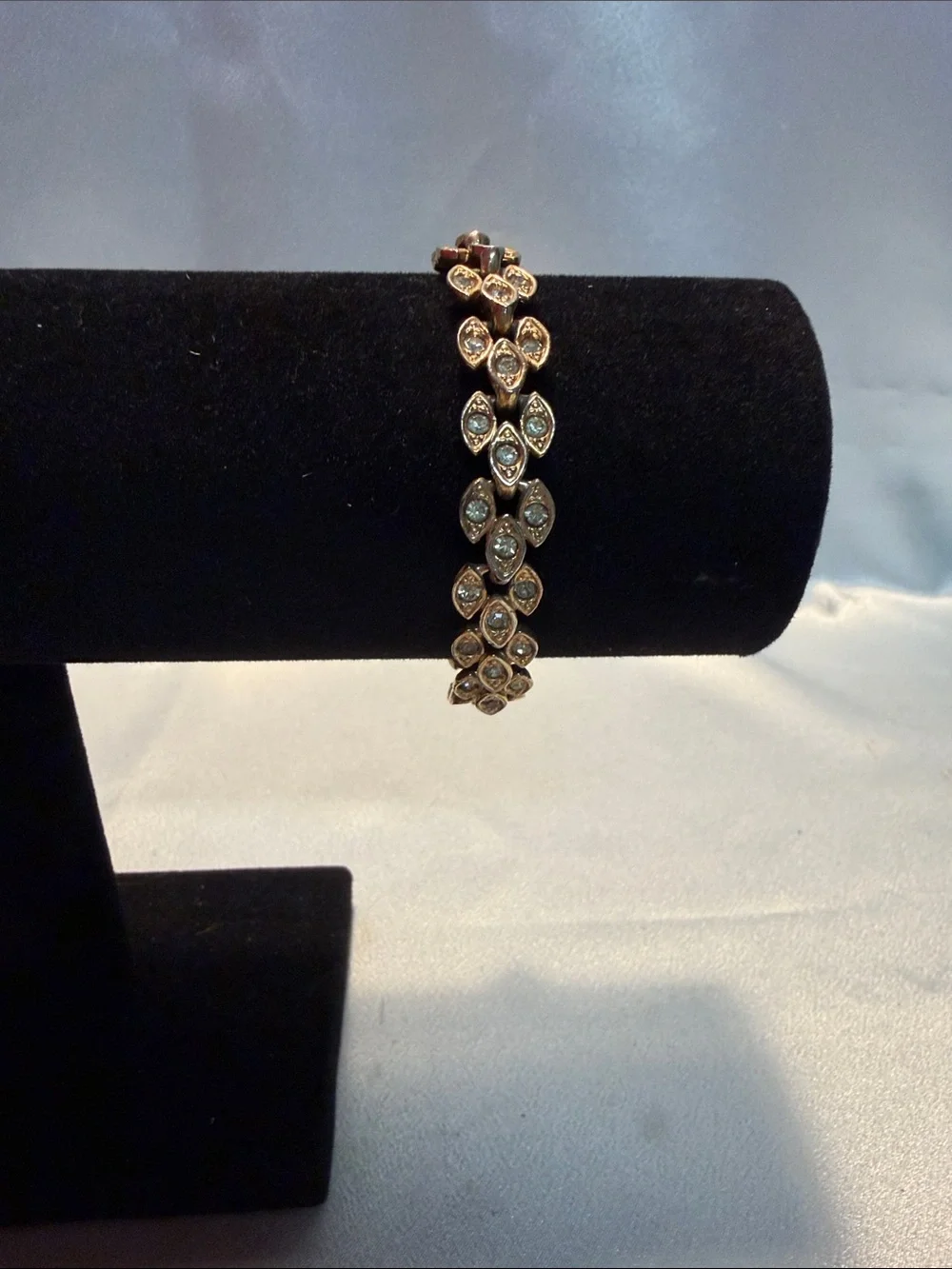 Source Unknown Gold-Tone Marquise Crystal Link Bracelet